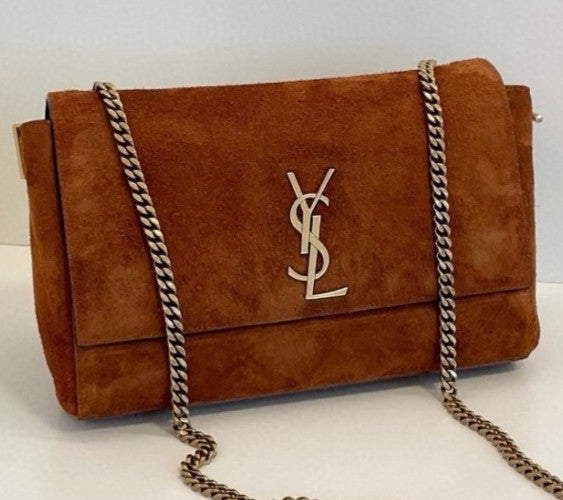 Saint Laurent Kate Double-Sided Chain Shoulder Bag Black Red Used Women Classic