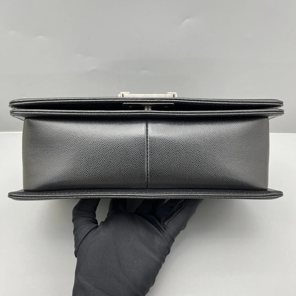 CHANEL Medium Leboy Black Leather Shoulder Bag For Women