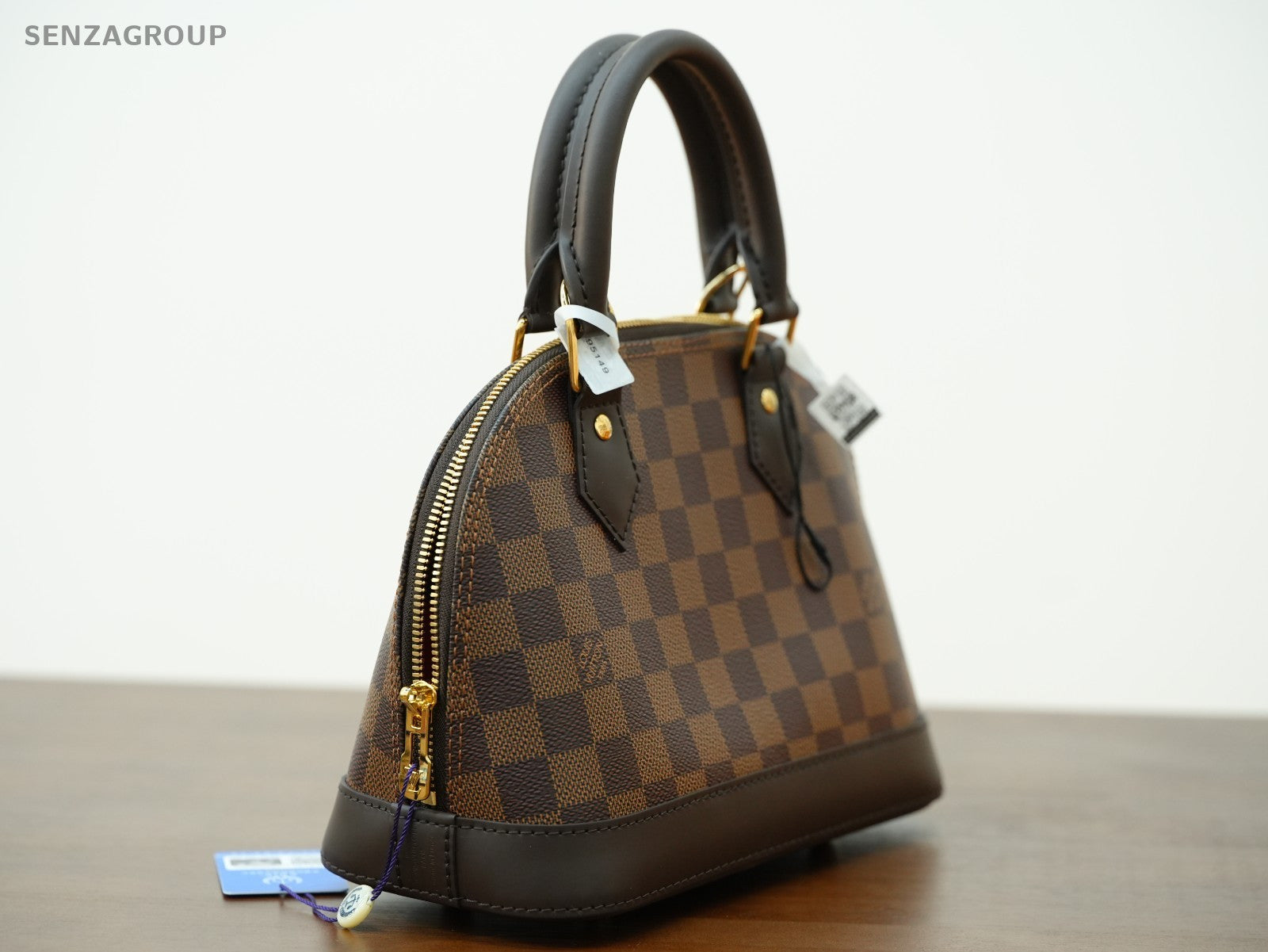 Louis Vuitton Alma BB Damier Ebene Top Handle 2way Shoulder Handbag Classic