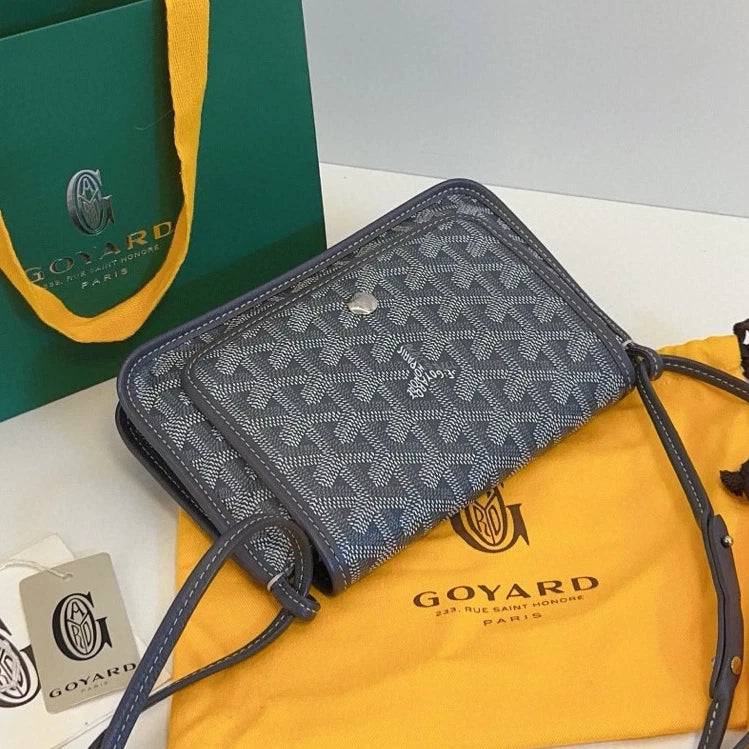 Goyard Plumet WOC Shoulder Bag Crossbody Gray Silver Unisex Adults Classic