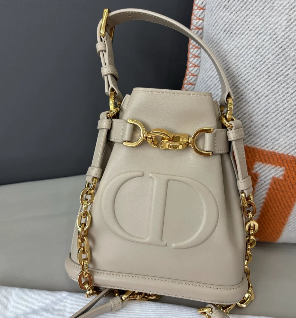 Christian Dior C'est PM Calfskin Bucket Top Handle Bag Shoulder Bag Women