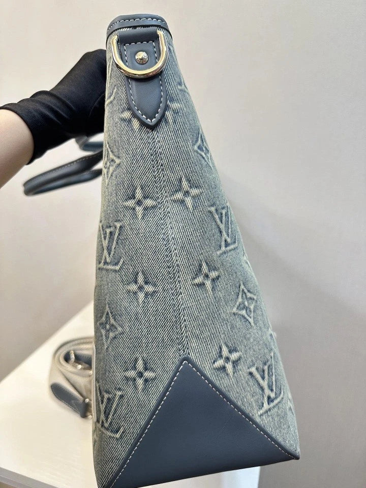 Louis Vuitton Vintage Monogram Denim Weekend Tote Bag For Women