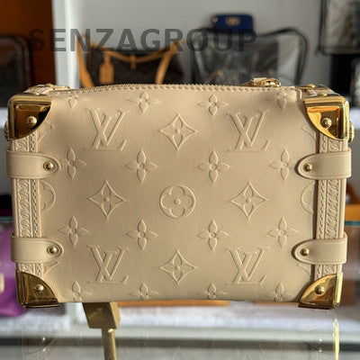Louis Vuitton Side Trunk PM Monogram Canvas Beige Women's Shoulder Bag