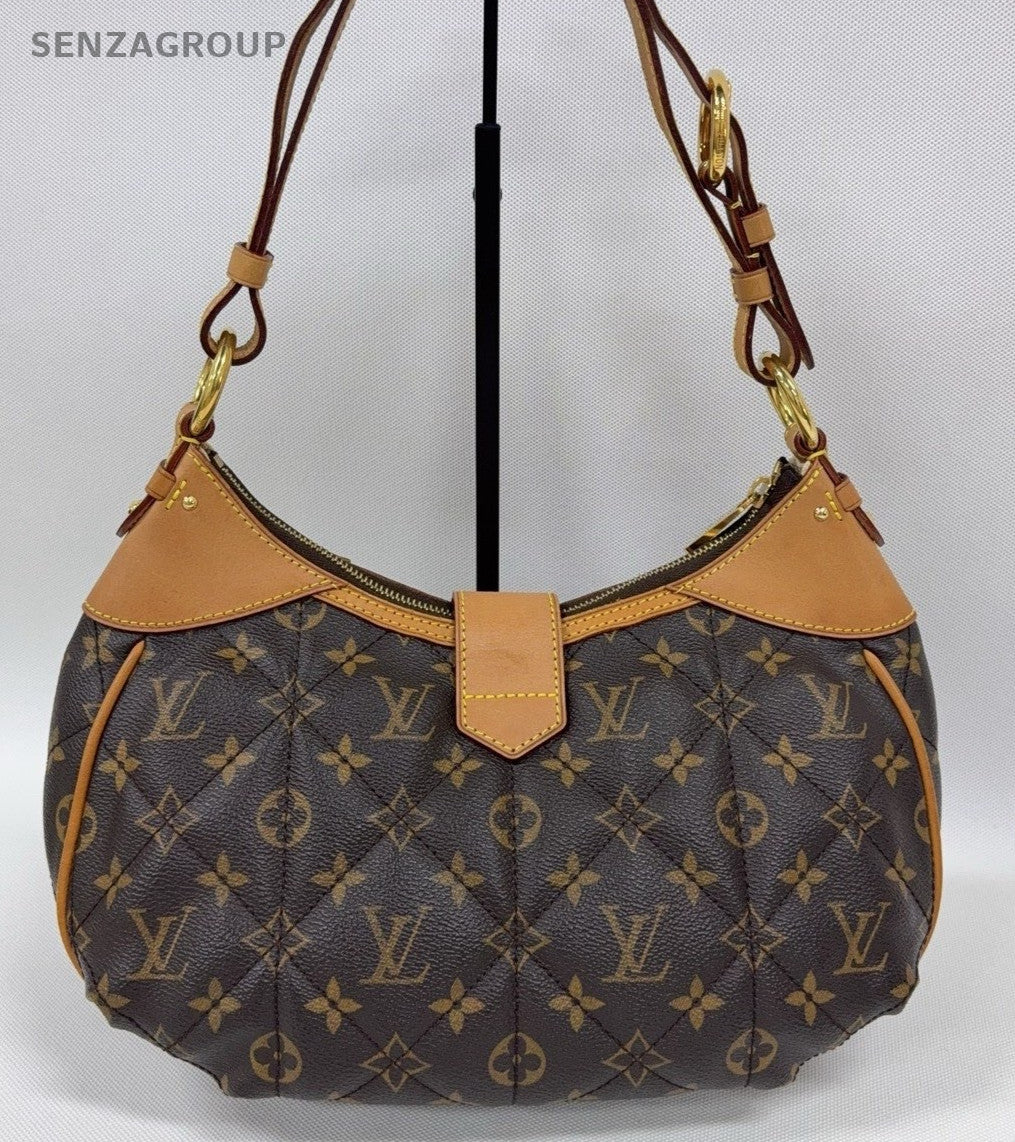 Louis Vuitton Monogram Hobo Shoulder Bag Brown Gold Women Classic