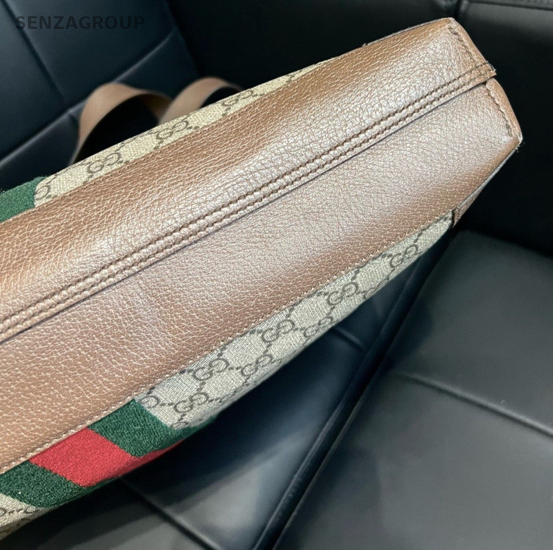 Gucci Ophidia Tote Shoulder Bag Brown Beige Gold Women Classic