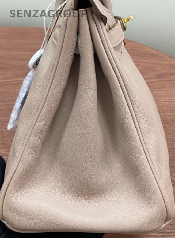 Hermes Birkin25 1F Swift Leather Top Handle Bag Gray Silver Used Women Designer