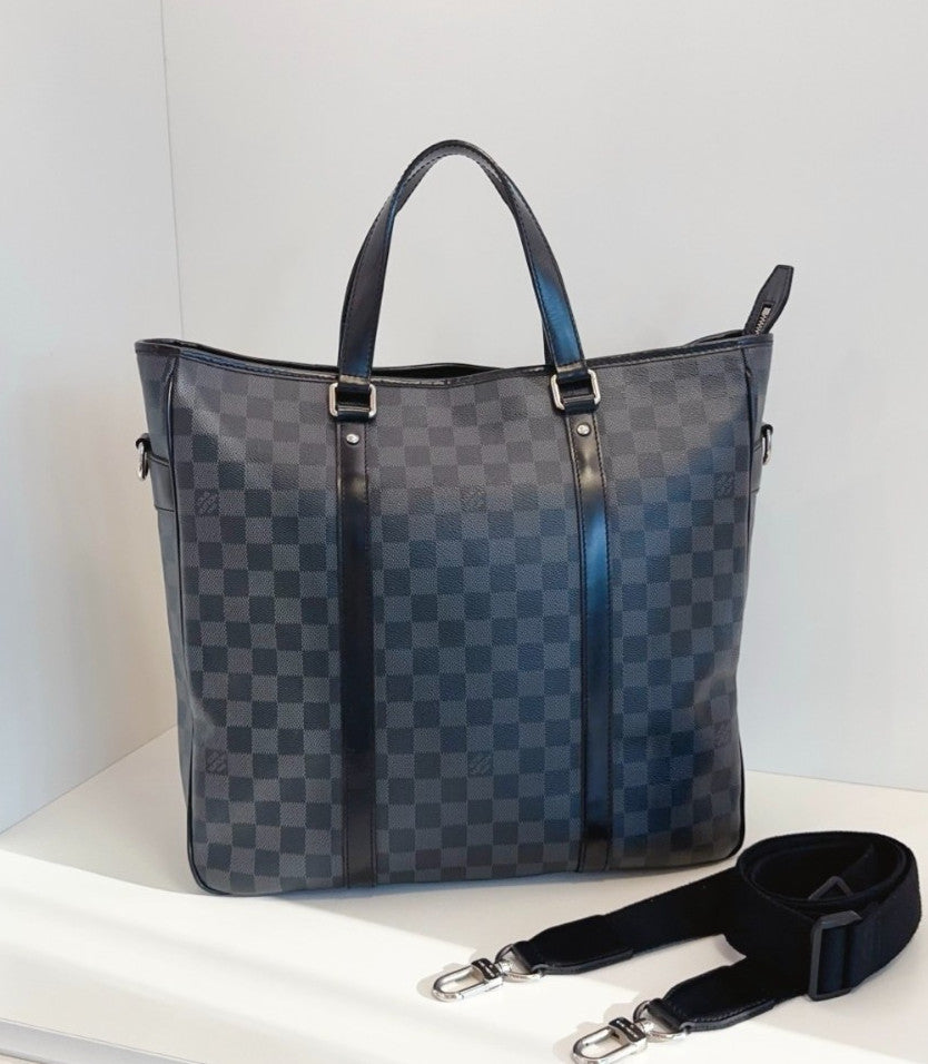 Louis Vuitton Tadao Top Hanlde Shoulder Bag Black Unisex Adults