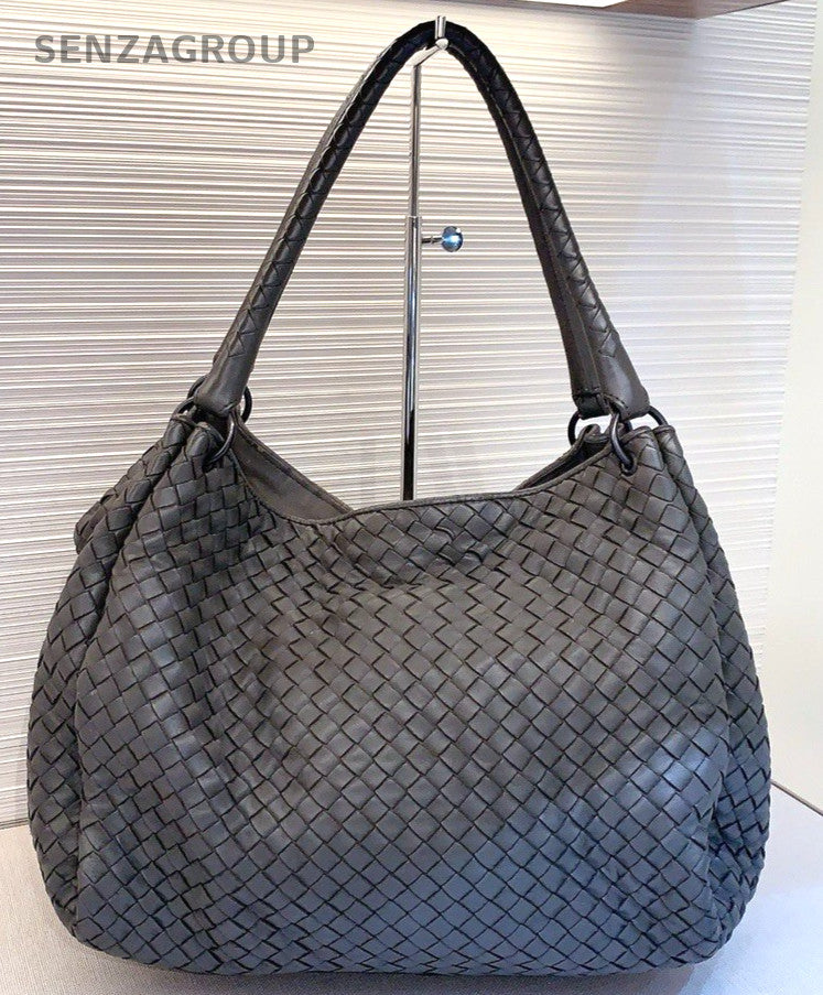 Bottega Veneta Weaving Tote Leather Shoulder bag Women Handbag Classic Gray