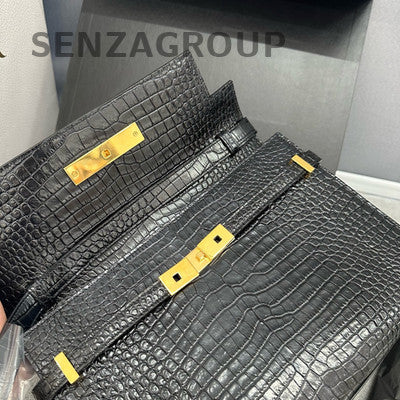 Saint Laurent YSL Black Gold Medium Manhattan Shoulder Bag Classic Women's