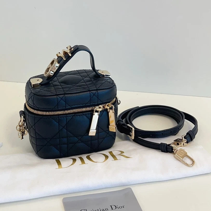 Dior Christian Lady Vanity Mini Case Shoulder Bag Excellent