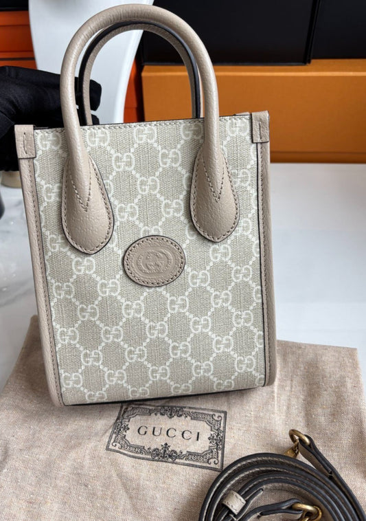 Gucci Mini Music Case GG Supreme Canvas Top Handle Shoulde Bag Almost Brand New