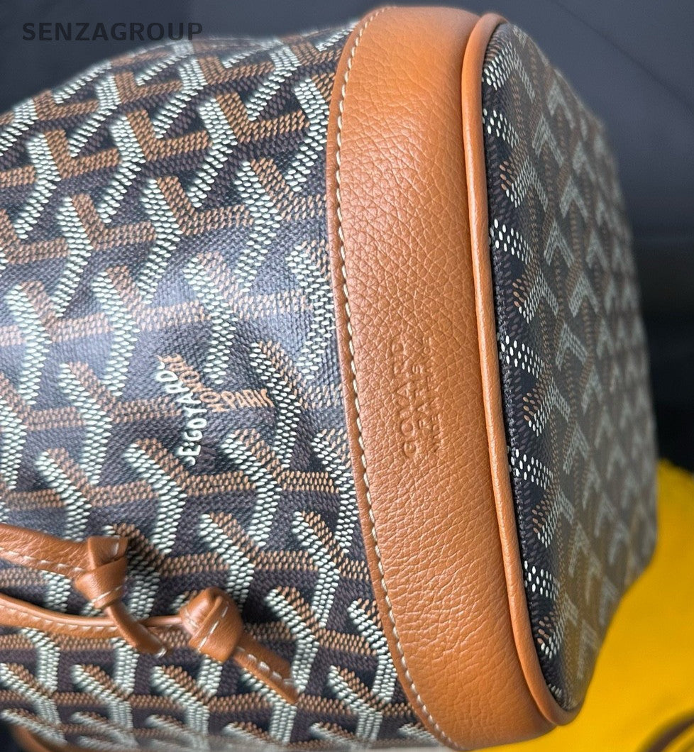 Goyard Canvas Monogram Bucket Bag Shoulder Crossbody Bag Women Brown.