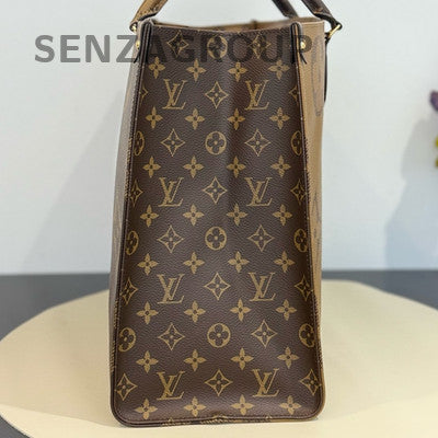 Louis Vuitton OnTheGo GM Tote Bag Brown Gold Hardware Classic Women
