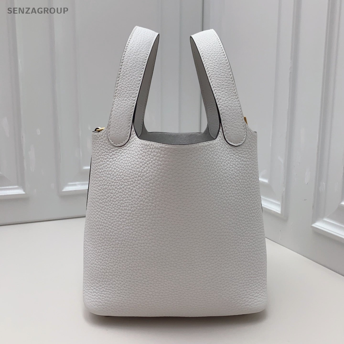 Hermes Picotin Top Handle Bag White Gold Used Women Classic Fashion