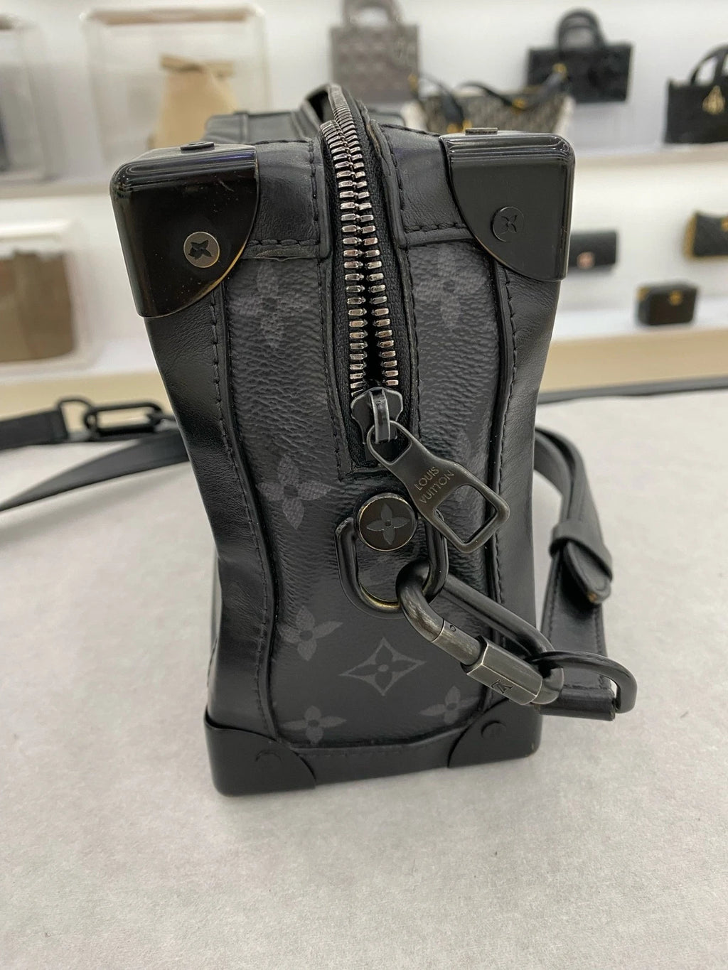 Louis Vuitton Black Canvas Soft Trunk Box Bag For Unisex