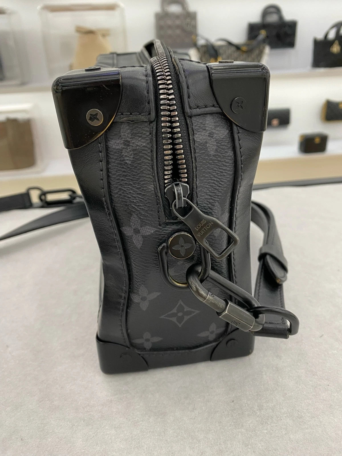 Louis Vuitton Black Canvas Soft Trunk Box Bag For Unisex