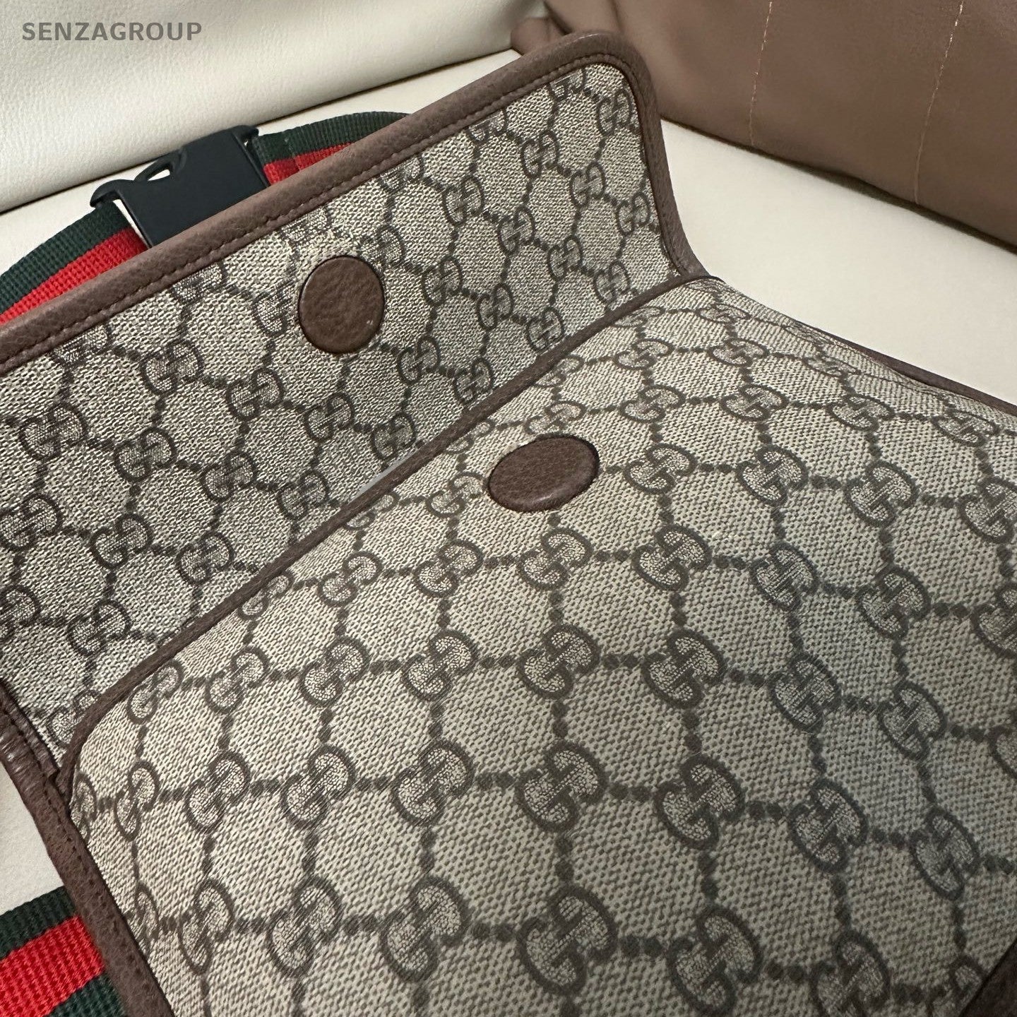 Gucci Supreme GG Marmont Tiger Shoulder Bag Beige Brown Women Classic