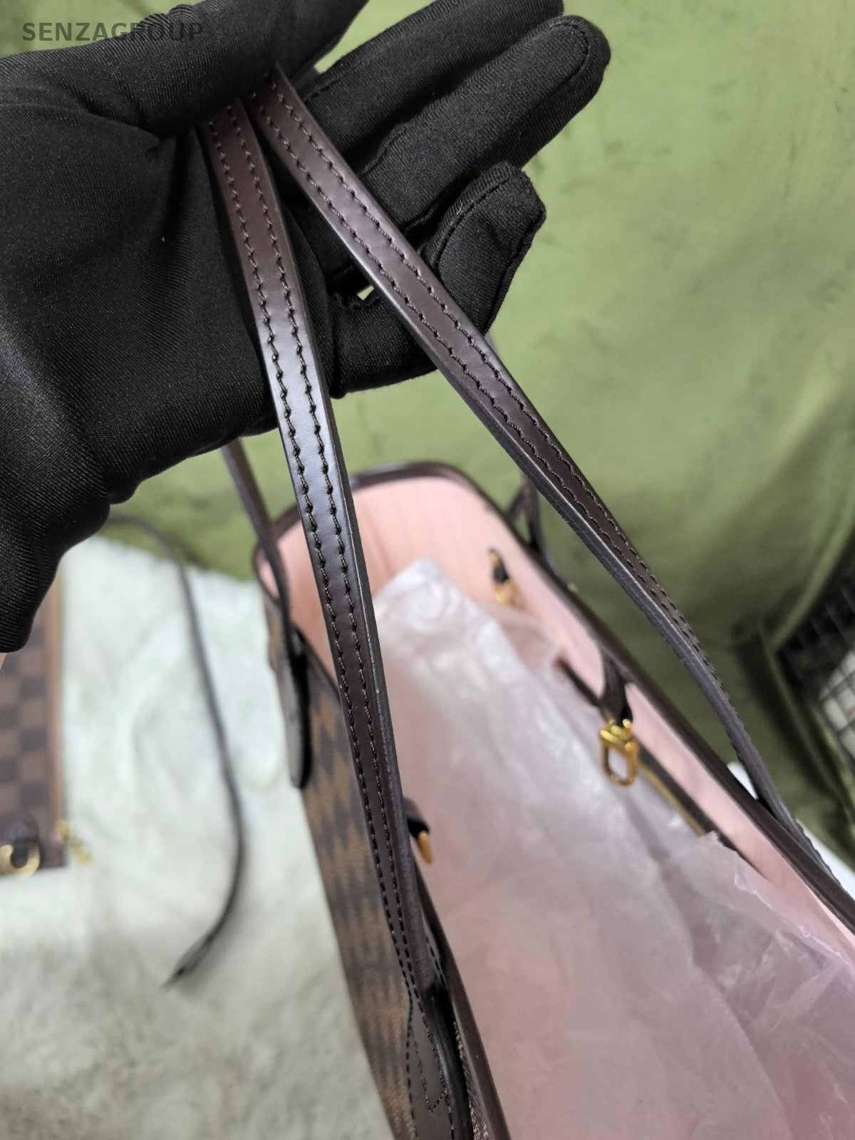Louis Vuitton Neverfull MM Damier Ebene Tote with pouch Shoulder bag Women Brown