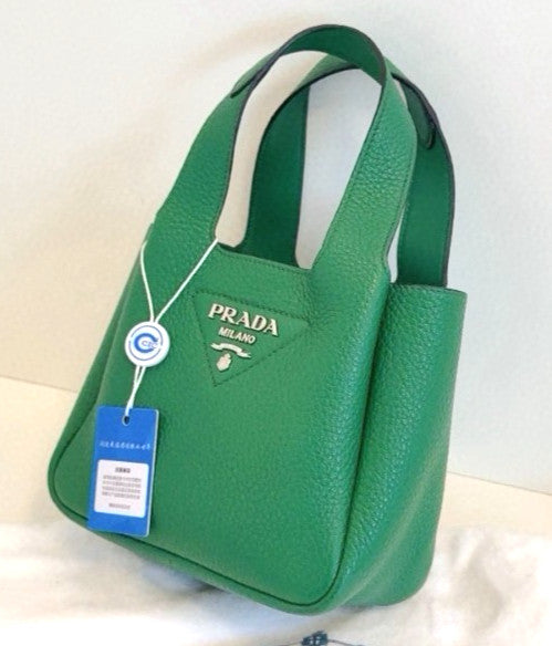 PRADA Flou Mini tote Handbag Green Almost Brand NEW Women