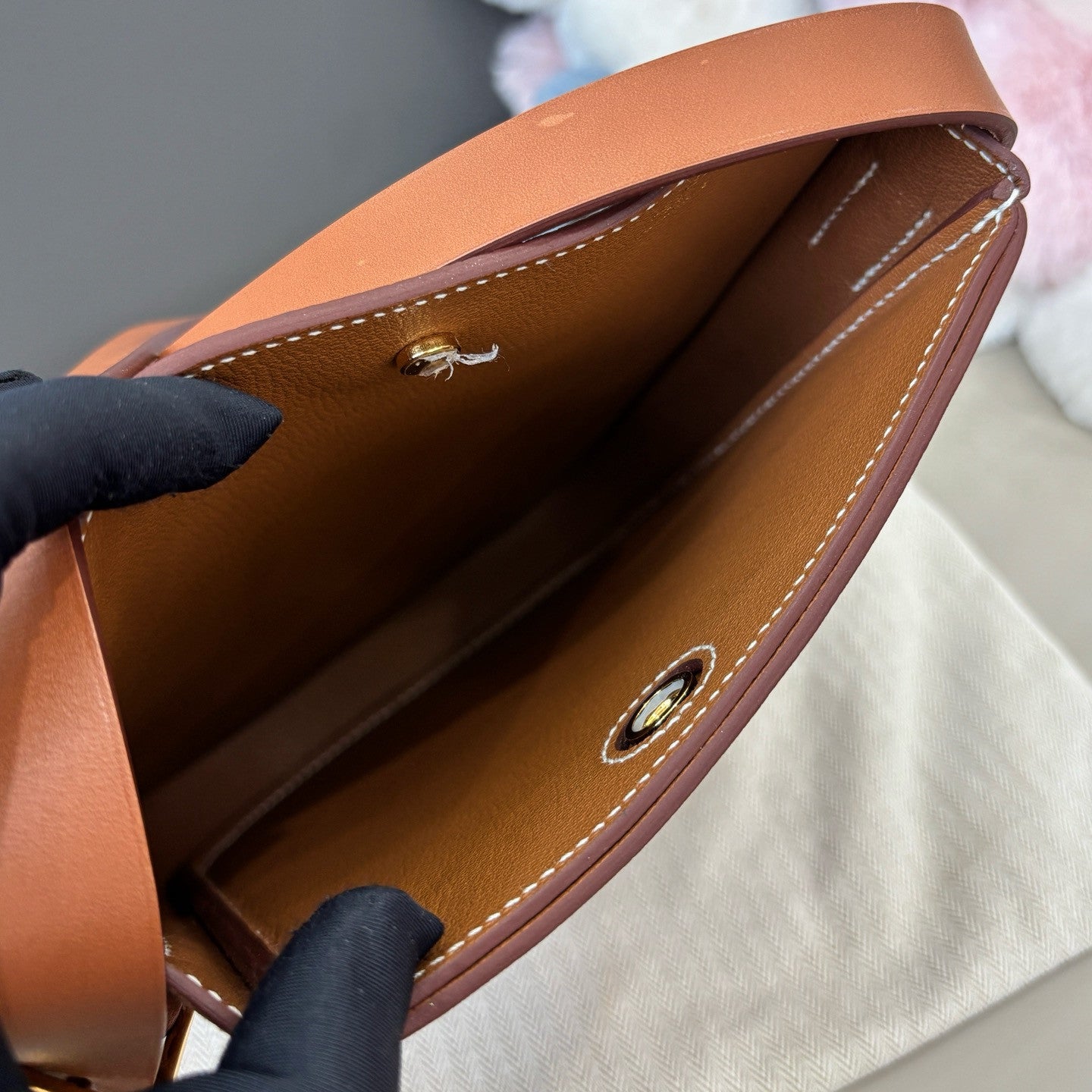 Hermes Perspective Cavaliere 2Way Shoulder Crossbody Brown Gold Women Classic
