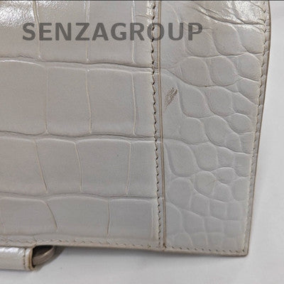 Balenciaga Hourglass Small Silver Leather Shoulder Bag