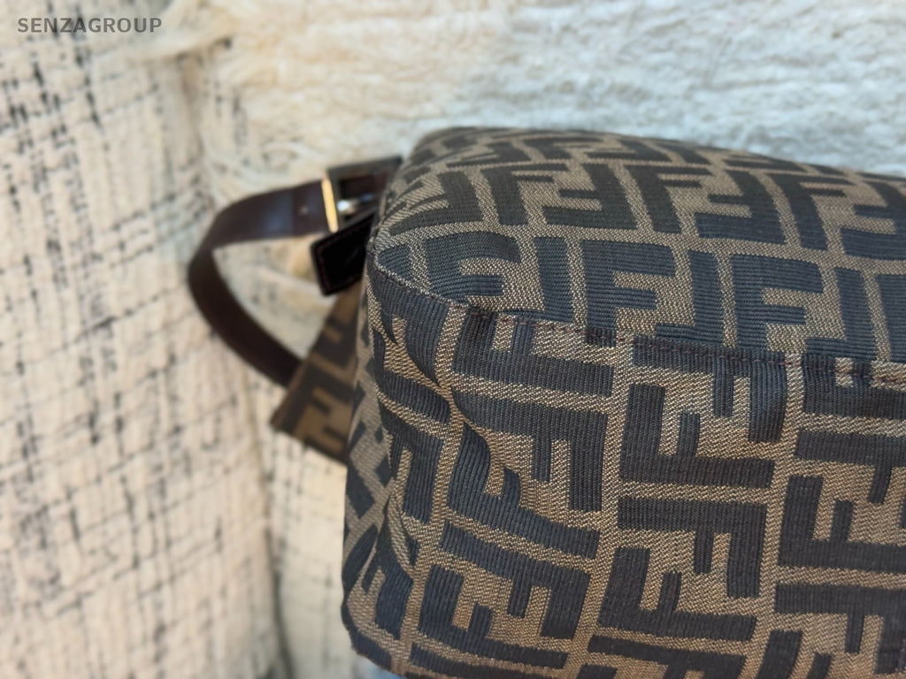 FENDI FF Vintage Monogram Shoulder bag Brown Classic Women