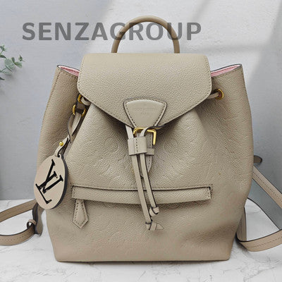 Louis Vuitton Montsouris Backpack Grey Pink Gold Hardware Women's Fashion