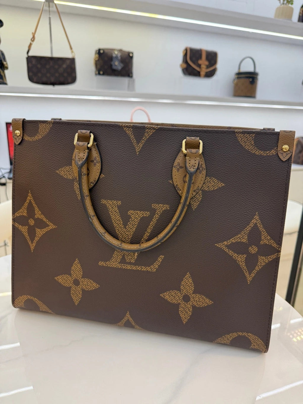 Louis Vuitton OnTheGo Canvas Tote Bag Excellent