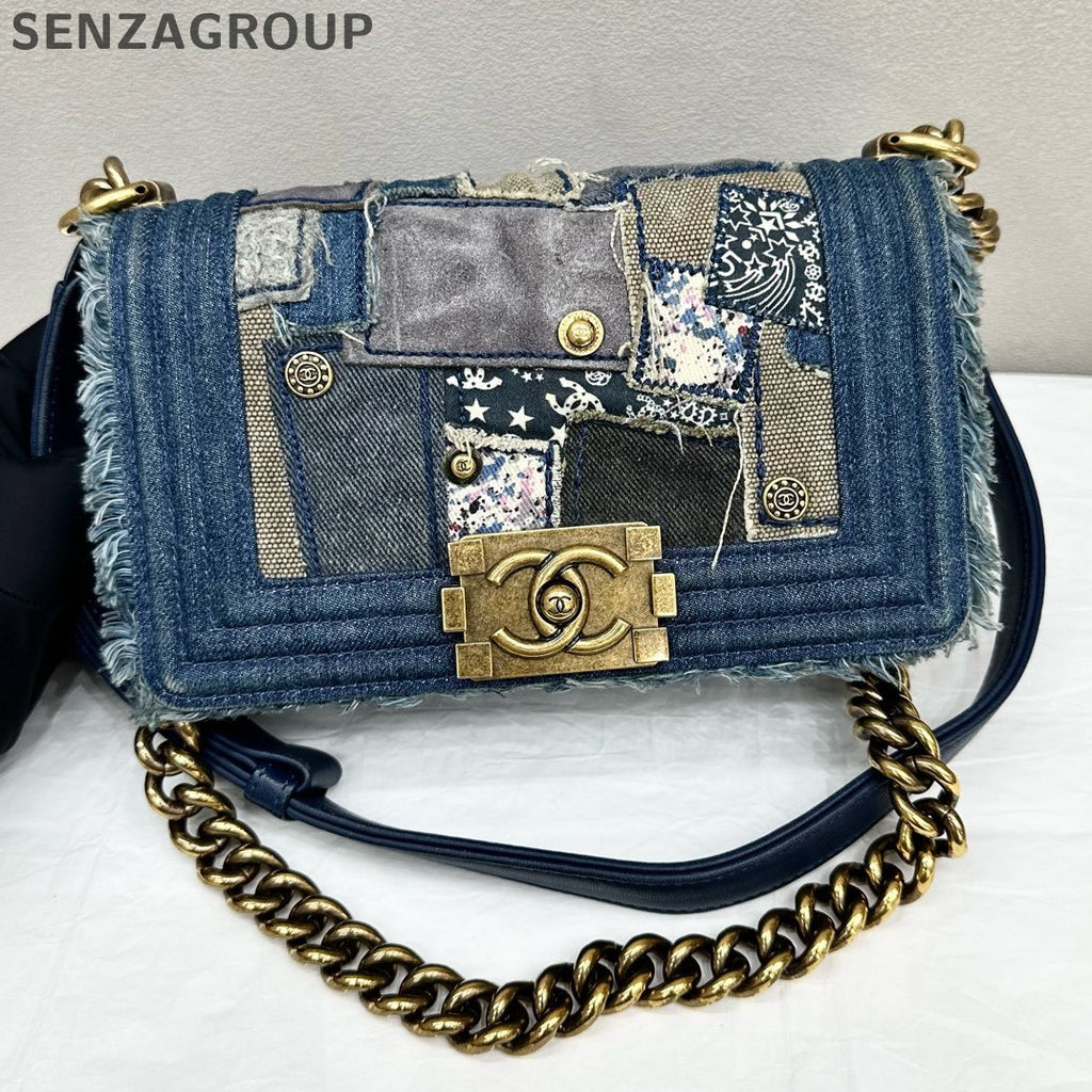 Chanel Le Boy Denim Blue Chain Shoulder Crossbody Bag - Classic Fashion