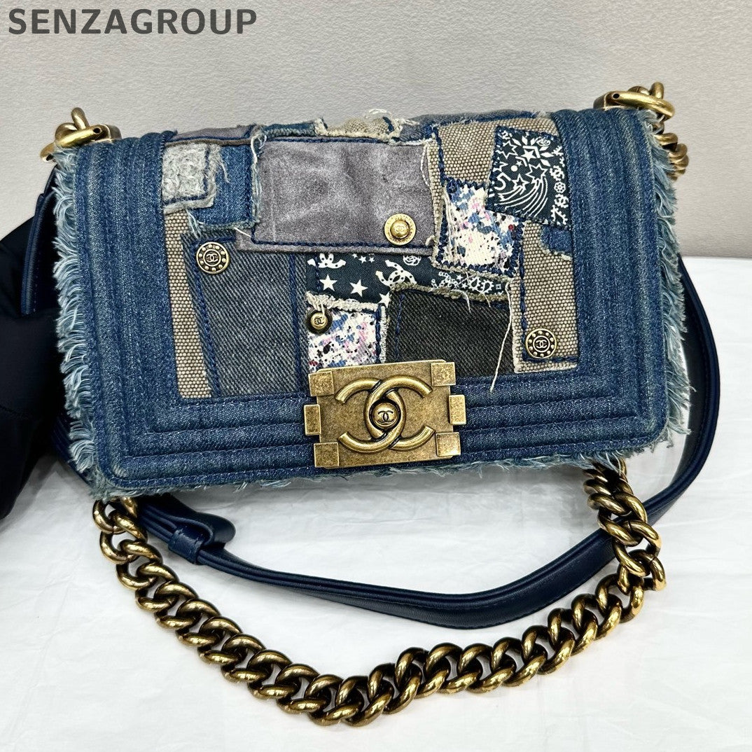 Chanel Le Boy Denim Blue Chain Shoulder Crossbody Bag - Classic Fashion