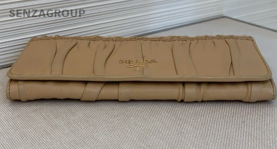 Prada Clutch Wallet Milk Tea Women