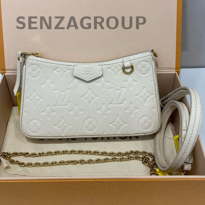 Louis Vuitton LV Easy Pouch On Strap Chain Crossbody Bag White Gold