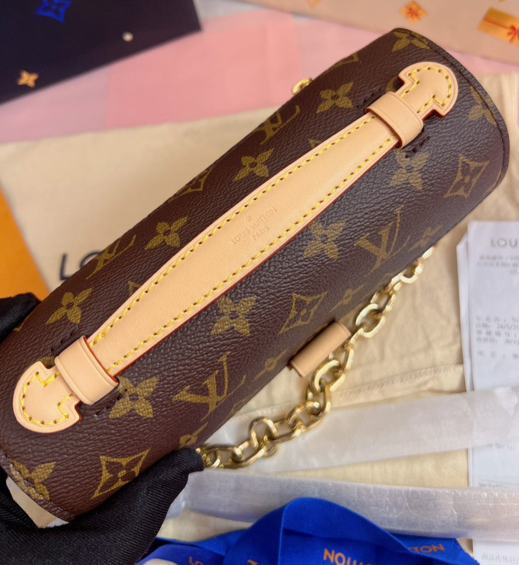 Louis Vuitton Pochette Metis Mini Monogram Chain Shoulder Bag Brown Gold Women
