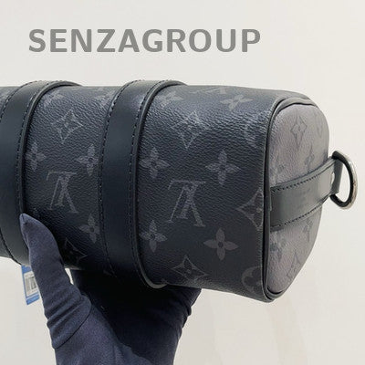Louis Vuitton Black Silver Monogram Keepall 25 Handbag Unisex