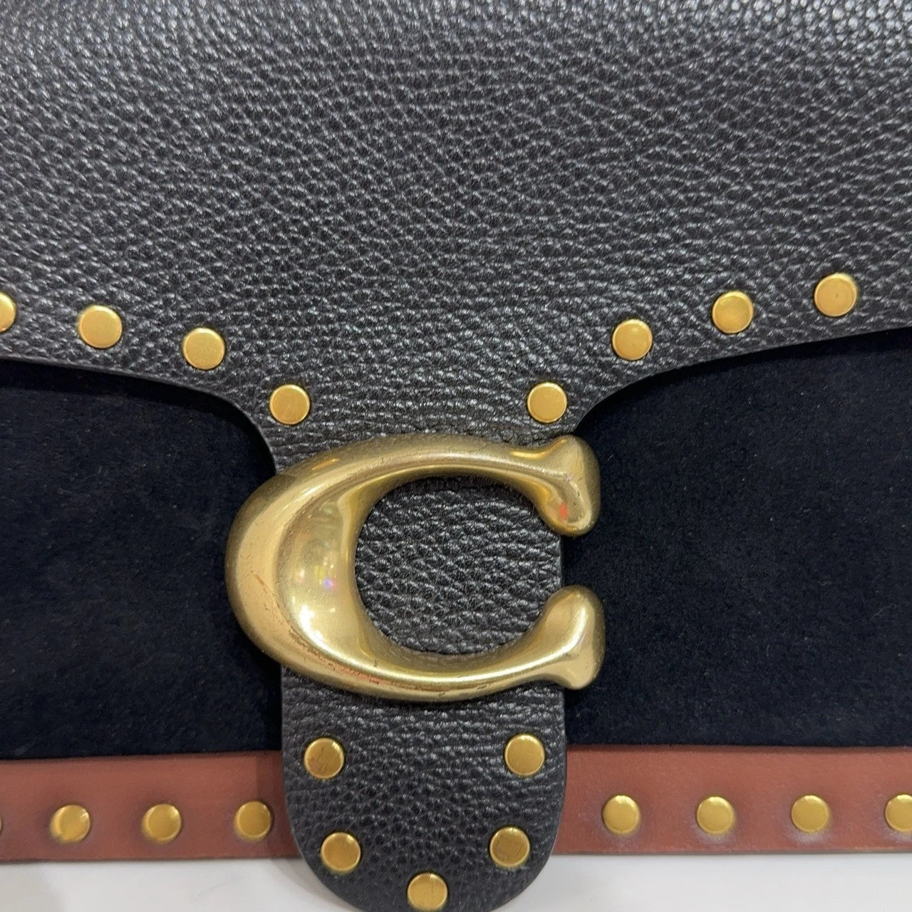 Coach Tabby 26 Black Leather Rivet Shoulder Handbag Crossbody For Women