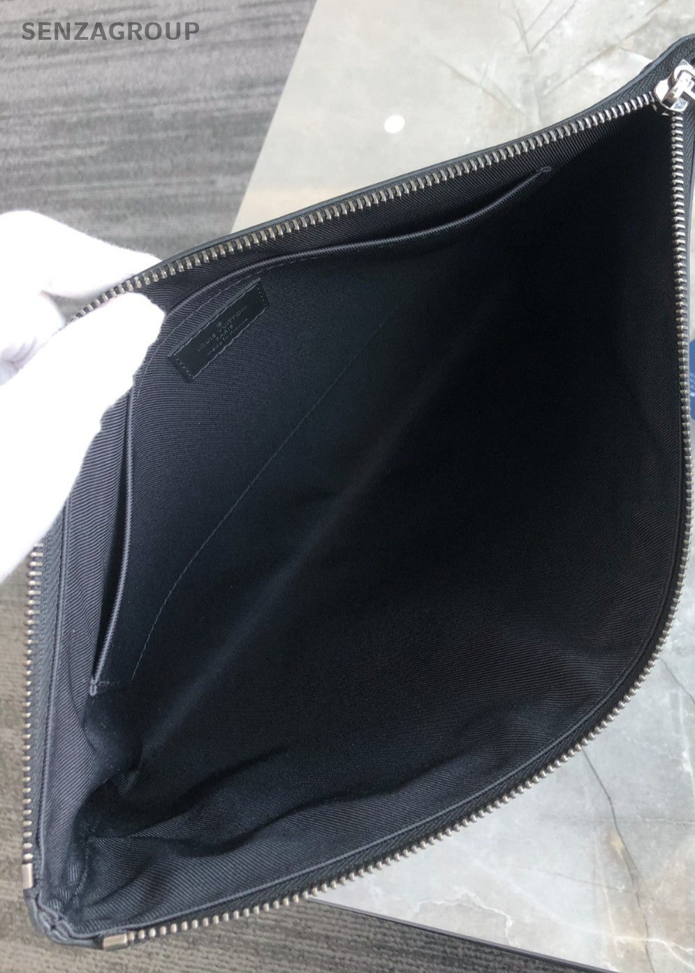 Louis Vuitton Black Monogram Clutch Handbag Black