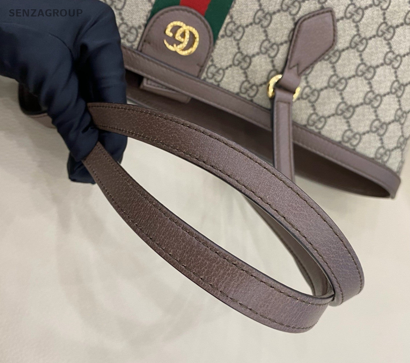Gucci Ophidia MM Tote Shoulder Bag Beige Brown Used Women Classic