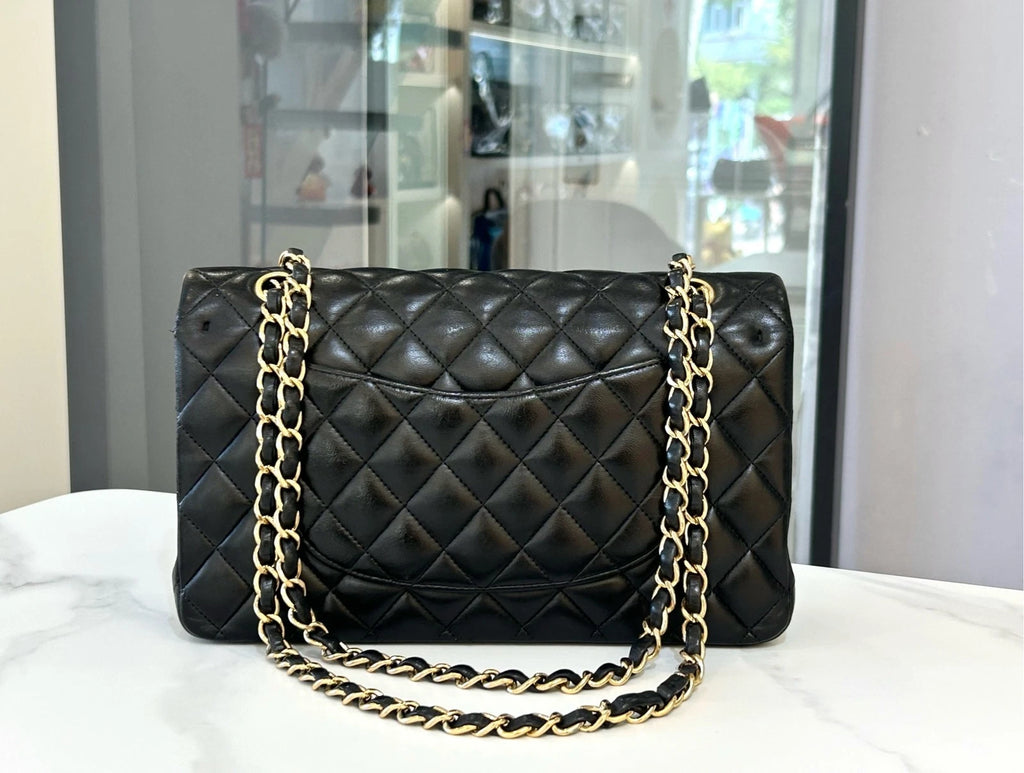 CHANEL CF Black Medium Lambskin Shoulder Bag For Women