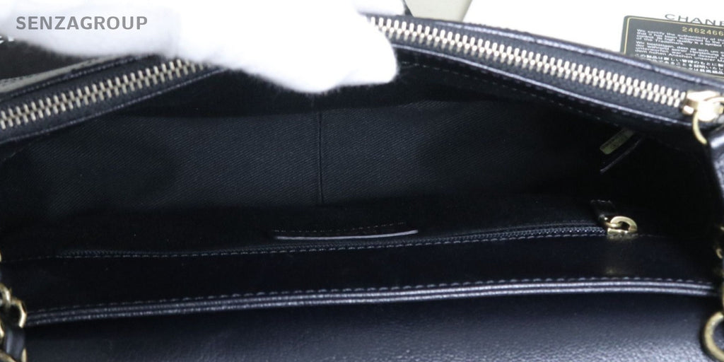 Chanel Cuba Series Saddle Bag Chain Shoulder Bag Black Gold Women Classic