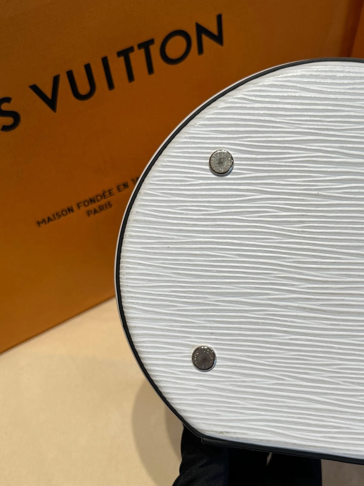 Louis Vuitton White Epi Leather Bucket Bag For Women