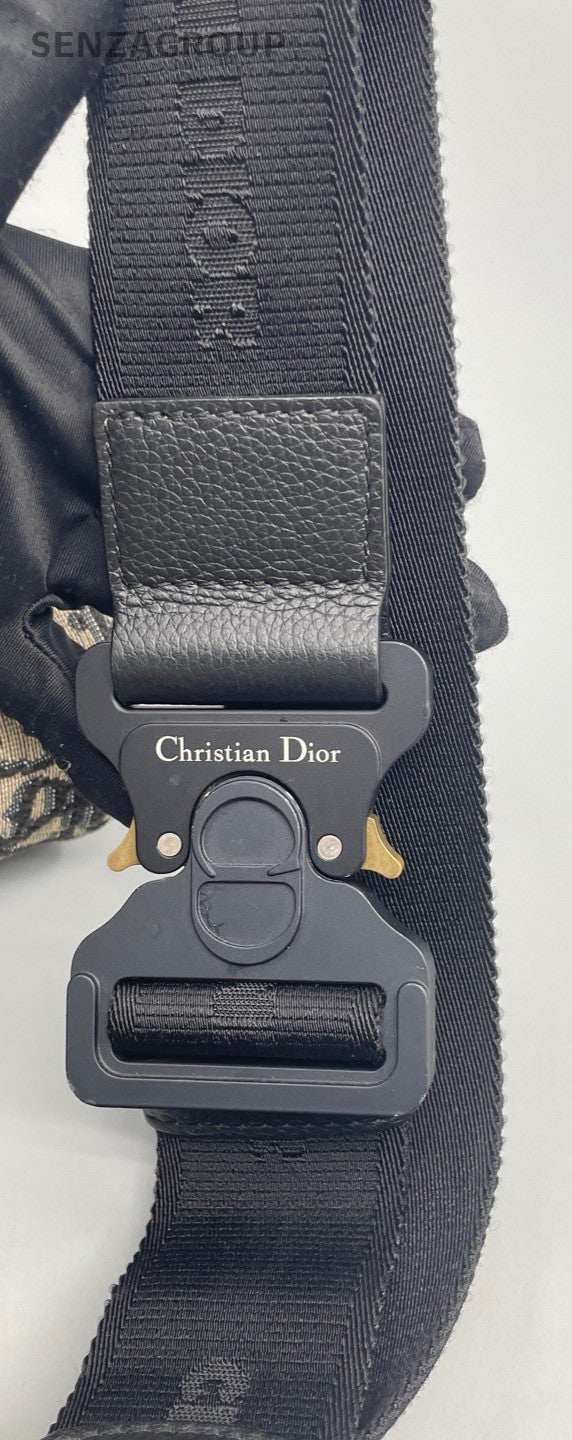 Christian Dior Oblique Saddle Shoulder Bag Black Women Classic