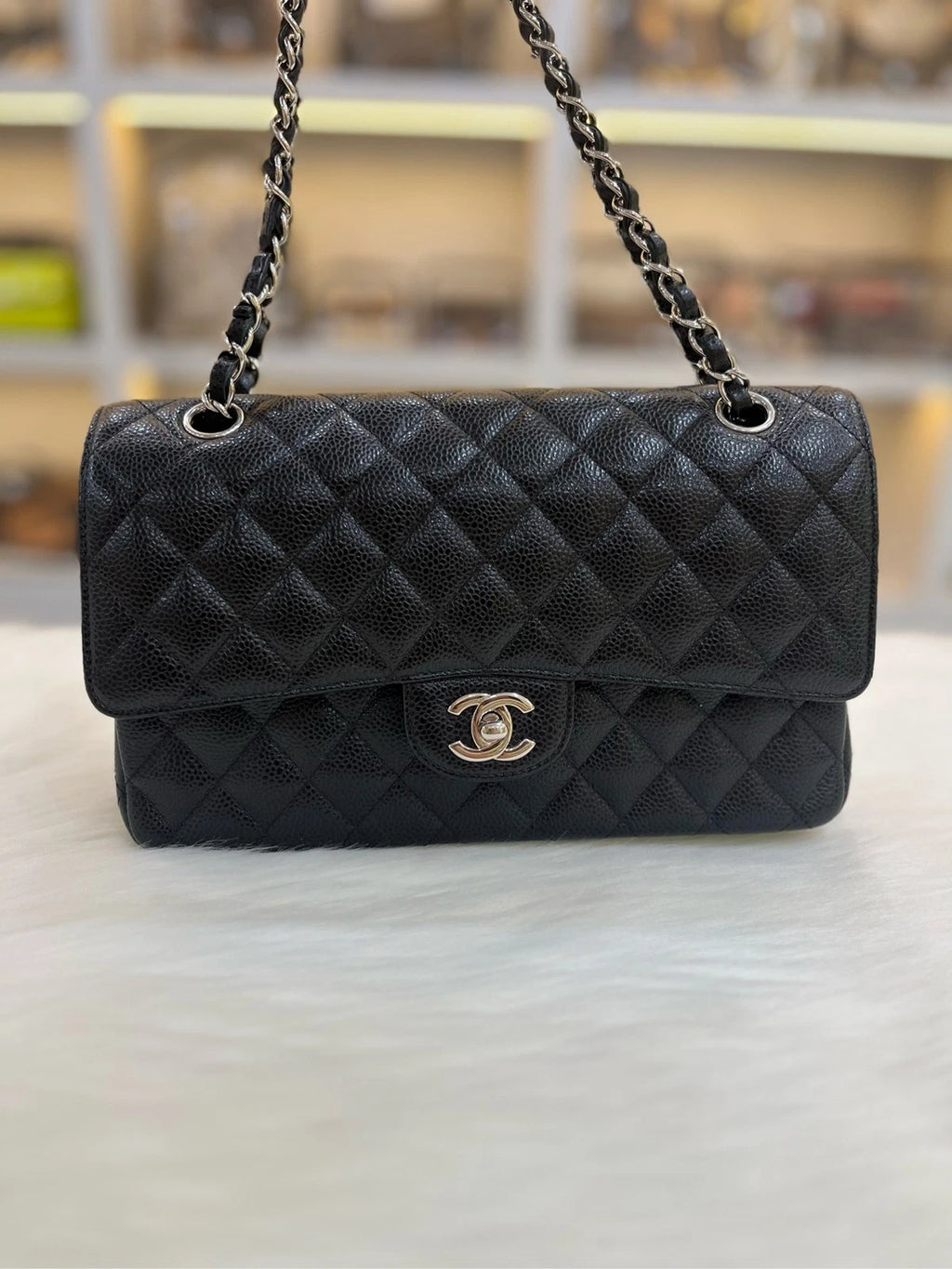 CHANEL CF Medium Black Shoulder Crossbody Bag For Women