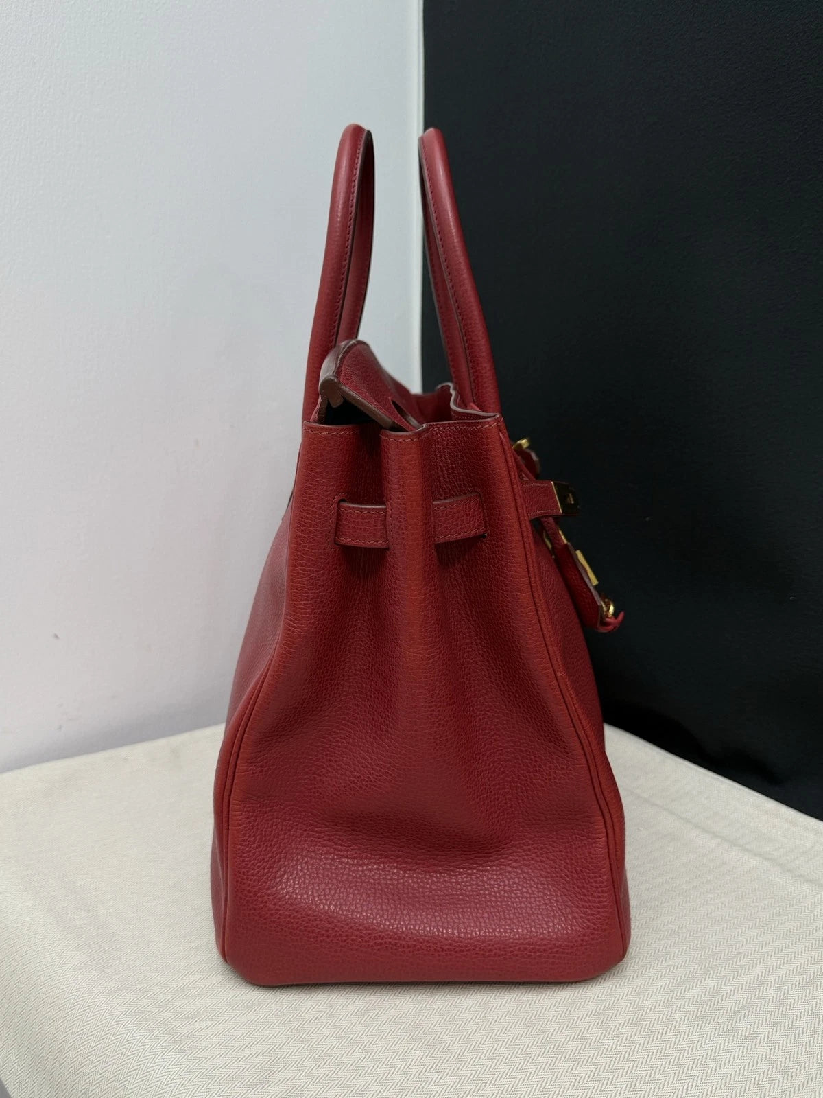Hermès Birkin 35 Handbag Pomegranate Red Gold Women Classic