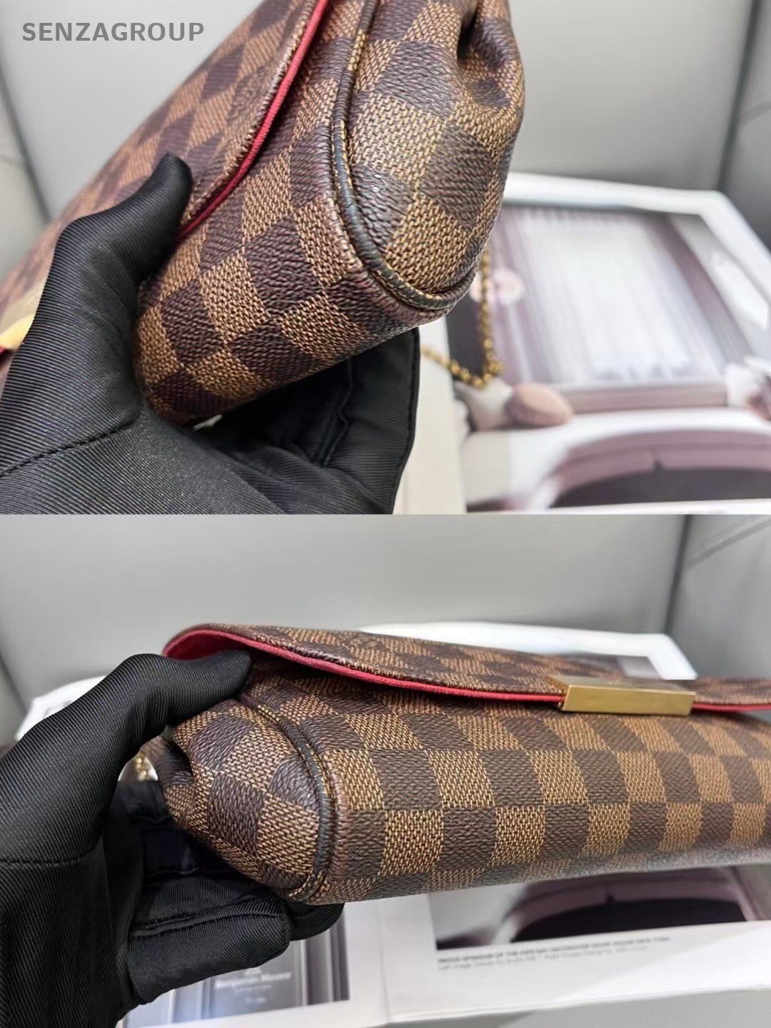 Louis Vuitton Favourite MM Damier Ebene Chain Shoulder bag Crossbody Women