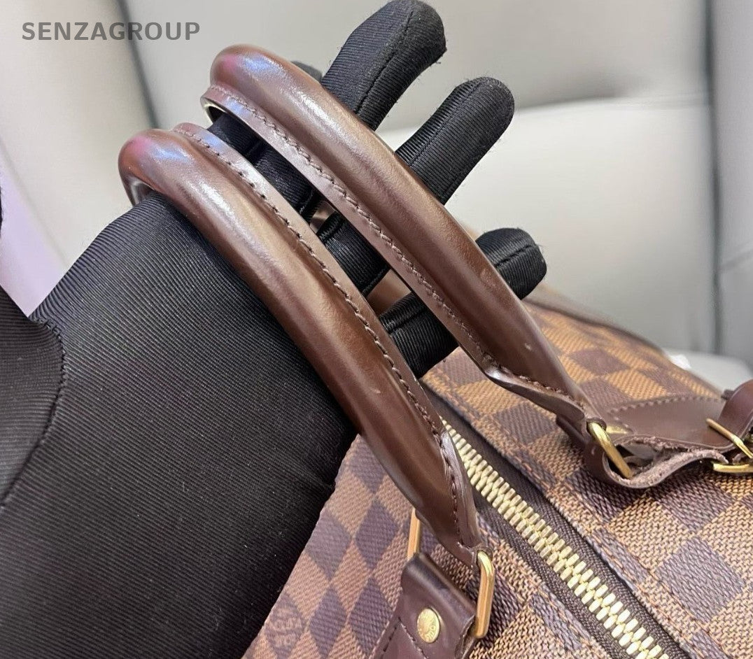 Louis Vuitton Keepall Damier Top Handle Bag Crossbody Brown Gold Unisex Adults