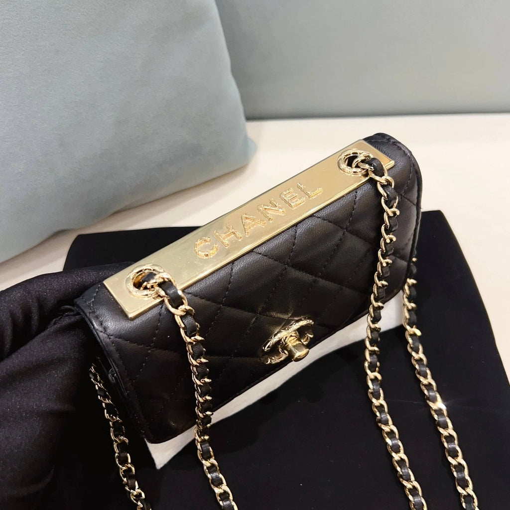 CHANEL Trendy CC Mini Black Leather Shoulder Bag For Women