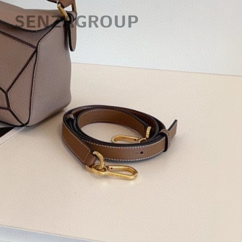 Loewe Puzzle PM Shoulder Bag Crossbody Brown Gold Women Classic