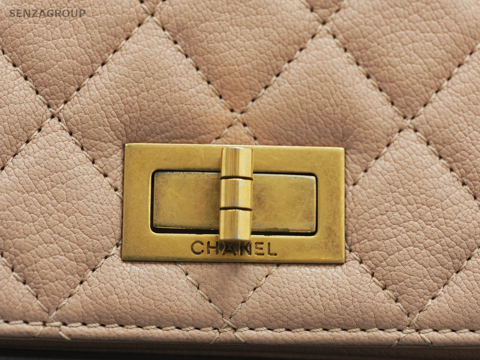 CHANEL Top Handle Diamond pattern Handbag Pink Gold Shoulder bag