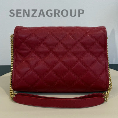 YSL Saint Laurent Becky Red Quilted Chain Crossbody Bag Classic Women