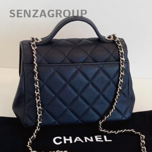 Chanel Affinity Chain Calfskin Diamond Shoulder Bag Crossbody Black Gold Women